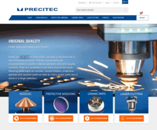 Precitec-Shop.com(Original spare parts) Screenshot