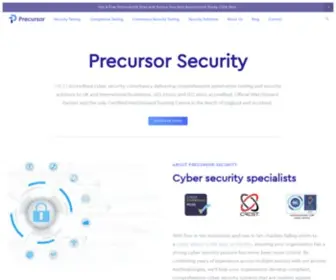 Precursorsecurity.com(Precursor Security are a UK based CREST penetration testing with one mission) Screenshot