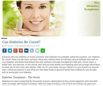 Prediabetessymptoms.com(Pre Diabetes Symptoms) Screenshot