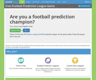 Predictaddict.co.uk(Free Online Football Prediction League Game) Screenshot