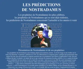 Predictions-Nostradamus.com(LES PRÉDICTIONS DE NOSTRADAMUS) Screenshot