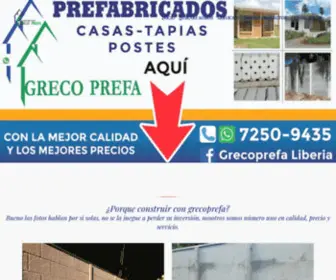 Prefabricadosgrecoprefa.com(Prefabricados en Guanacaste) Screenshot