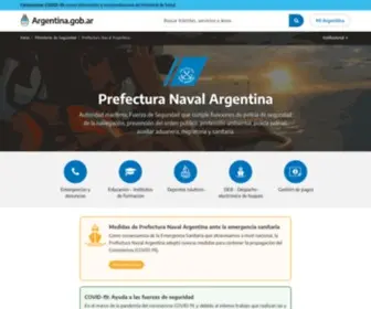 Prefecturanaval.gov.ar(Prefectura Naval Argentina) Screenshot