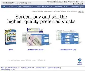 Preferredstockinvesting.com(Preferred Stock Investing) Screenshot