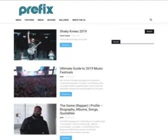 Prefixmag.com(Prefix showcases an extensive catalog of exclusive interviews) Screenshot