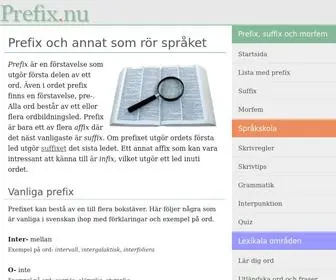 Prefix.nu(Prefix (förstavelser)) Screenshot