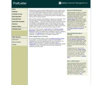 Prefletter.com(The monthly newsletter recommending individual issues of preferred shares) Screenshot