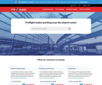 Preflightairportparking.com(Off-Site and Covered Airport Parking) Screenshot