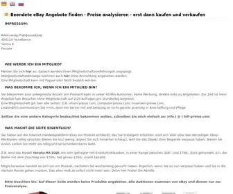 Preis-Analyse.com(Beendete Auktionen finden) Screenshot