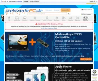 Preiswertepc.de(Notebooks, Computer und Tablets, B-Ware, Aussteller und Gebrauchte) Screenshot