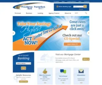 Premierbank.com(Providence Bank) Screenshot