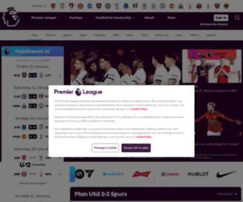 Premierleague.com(Premier League Football News) Screenshot