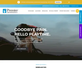 Premierortho.com(Premier Orthopaedics) Screenshot