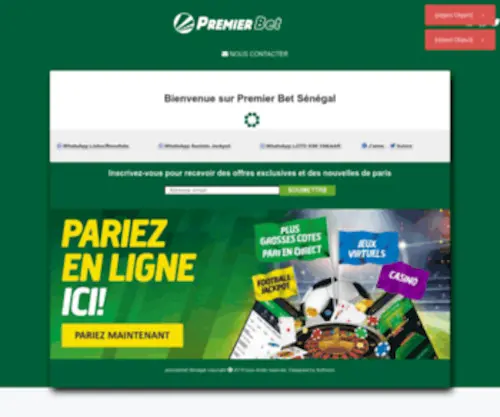 Premiersenegal.com(Premier games Senegal) Screenshot