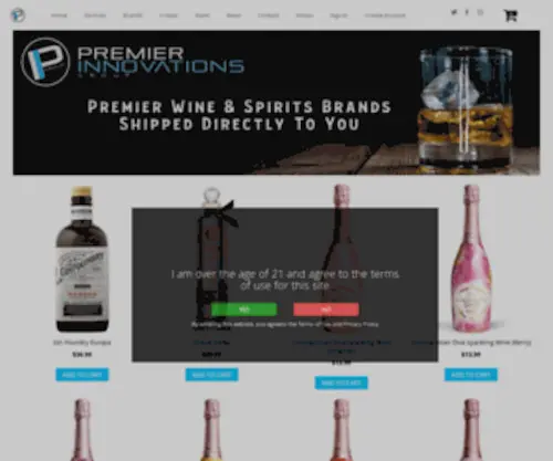 Premierspiritsstore.com(Premier Innovations Group) Screenshot
