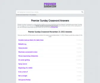 Premiersunday.com(Premier Sunday Crossword Answers) Screenshot