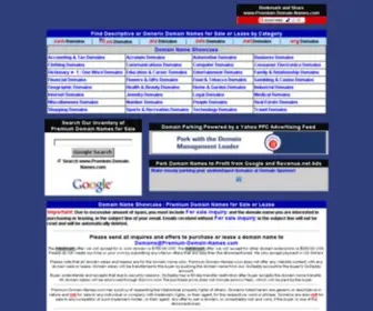 Premium-Domain-Names.com(Premium Domains for Sale or Lease) Screenshot