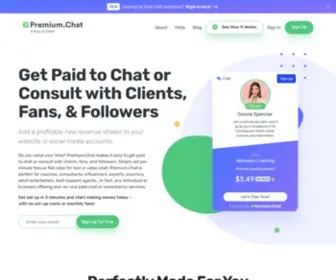 Premium.chat(Get Paid to Chat Online by Making Money From Per Minute Billing) Screenshot