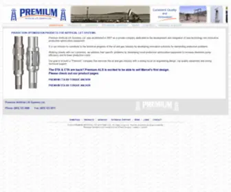 Premiumals.com(Premium Artificial Lift Systems) Screenshot