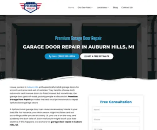 PremiumGaragedoormi.com(Garage Door Repair In Auburn Hills) Screenshot