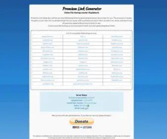 Premiumlinkgenerator.online(Premium Link Generator) Screenshot