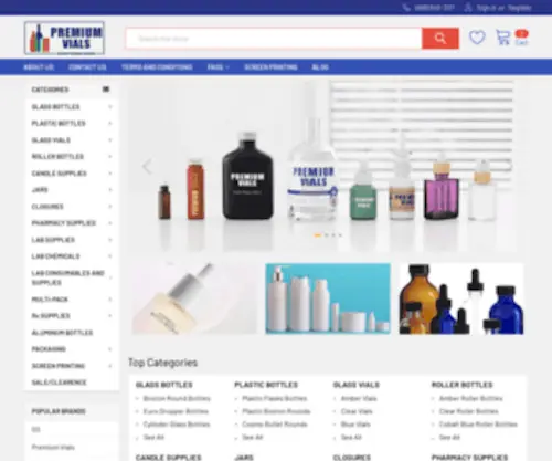 Premiumvials.com(Wholesale Glass Bottles) Screenshot