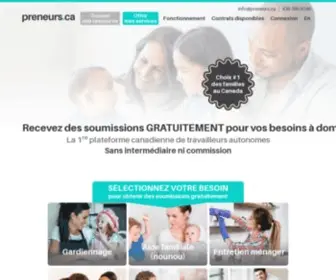 Preneurs.ca(Recevez des soumissions 100 % gratuitement) Screenshot