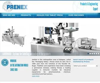 Prenex.com(Specialized in the supply of machines for the pharmaceutical) Screenshot