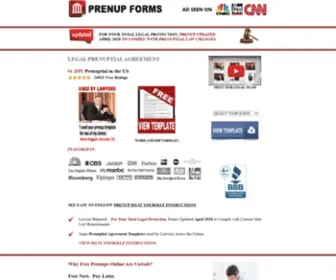 Prenuptialagreementform.com(#1 Prenuptial Agreement Form Template in the US (FREE SAMPLE) PDF & Word Documents) Screenshot