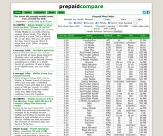 Prepaidcompare.net(Compare Prepaid Cellphone Plans) Screenshot