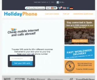 Prepaidsimcard.org(Holidayphone) Screenshot