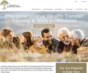Preparingheirs.com(Institute for Preparing Heirs) Screenshot