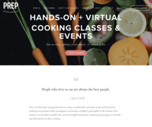 Prepkitchenessentials.com(Cooking Classes Orange County Cooking Classes Long Beach PREP) Screenshot