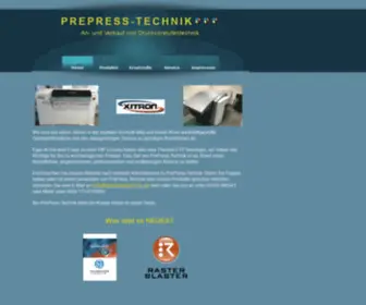 Prepresstechnik.de(PrePress-Technik, An- und Verkauf von Druckvorstufentechnik) Screenshot
