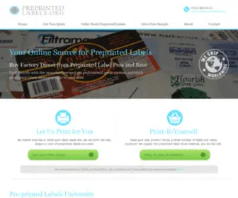 Preprintedlabels.org(Pre-printed Labels) Screenshot