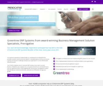 Prerogative.co.uk(Greentree ERP System) Screenshot