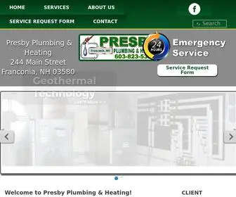 Presbyplumbing.com(Presby Plumbing & Heating) Screenshot