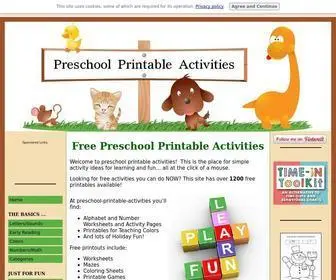 Preschool-Printable-Activities.com Screenshot