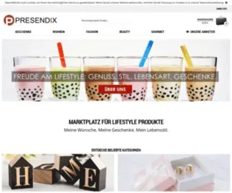 Presendix.com(Marktplatz für Lifestyle Produkte) Screenshot