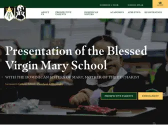 Presentationschool.net(Presentation of the Blessed Virgin Mary School (Sacramento) Screenshot