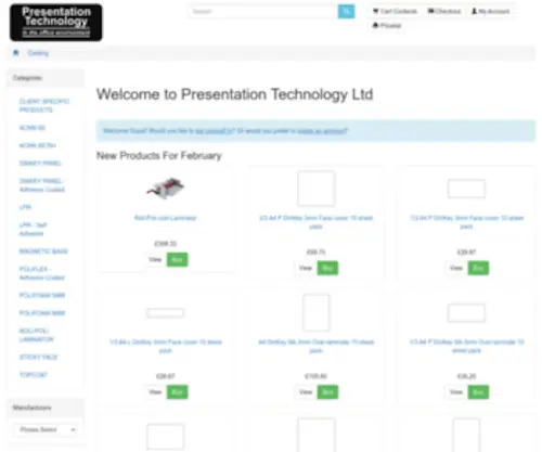 Presentationtechnology.co.uk(Presentation Technology Ltd) Screenshot
