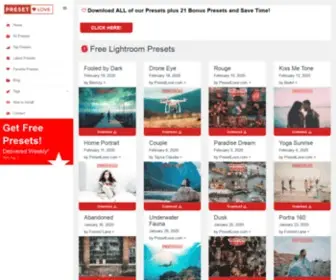 Presetlove.com(Free Lightroom Presets to Download for Mobile and Desktop) Screenshot