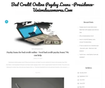 Presidence-Uniondescomores.com(Bad Credit Online Payday Loans) Screenshot