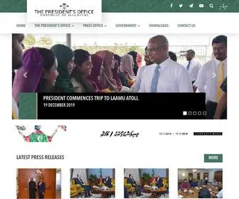 Presidency.gov.mv(The President's Office) Screenshot