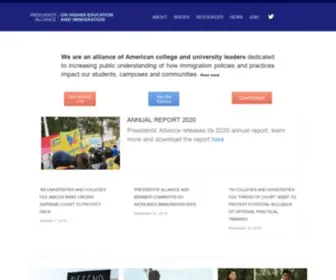 Presidentsimmigrationalliance.org(Alliance on Higher Education and Immigration) Screenshot