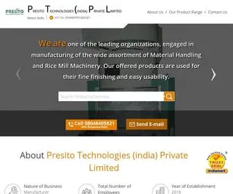 Presitotechnologies.com(Manufacturer of Rice Mill Machinery & material handling equipments by Presito Technologies (india) Private Limited) Screenshot