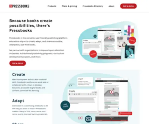 Pressbooks.com(The open book creation platform) Screenshot