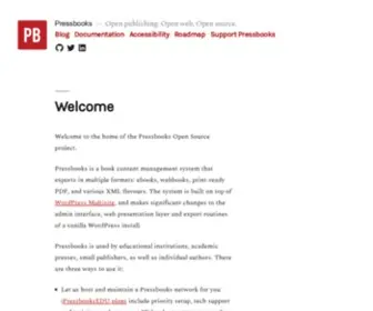 Pressbooks.org(Pressbooks) Screenshot