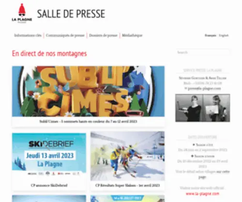 Presse-Laplagne.com(La Plagne) Screenshot