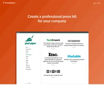 Presskithero.com(Create a professional press kit for your company) Screenshot
